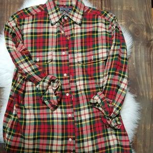 Red plaid fall flannel shirt